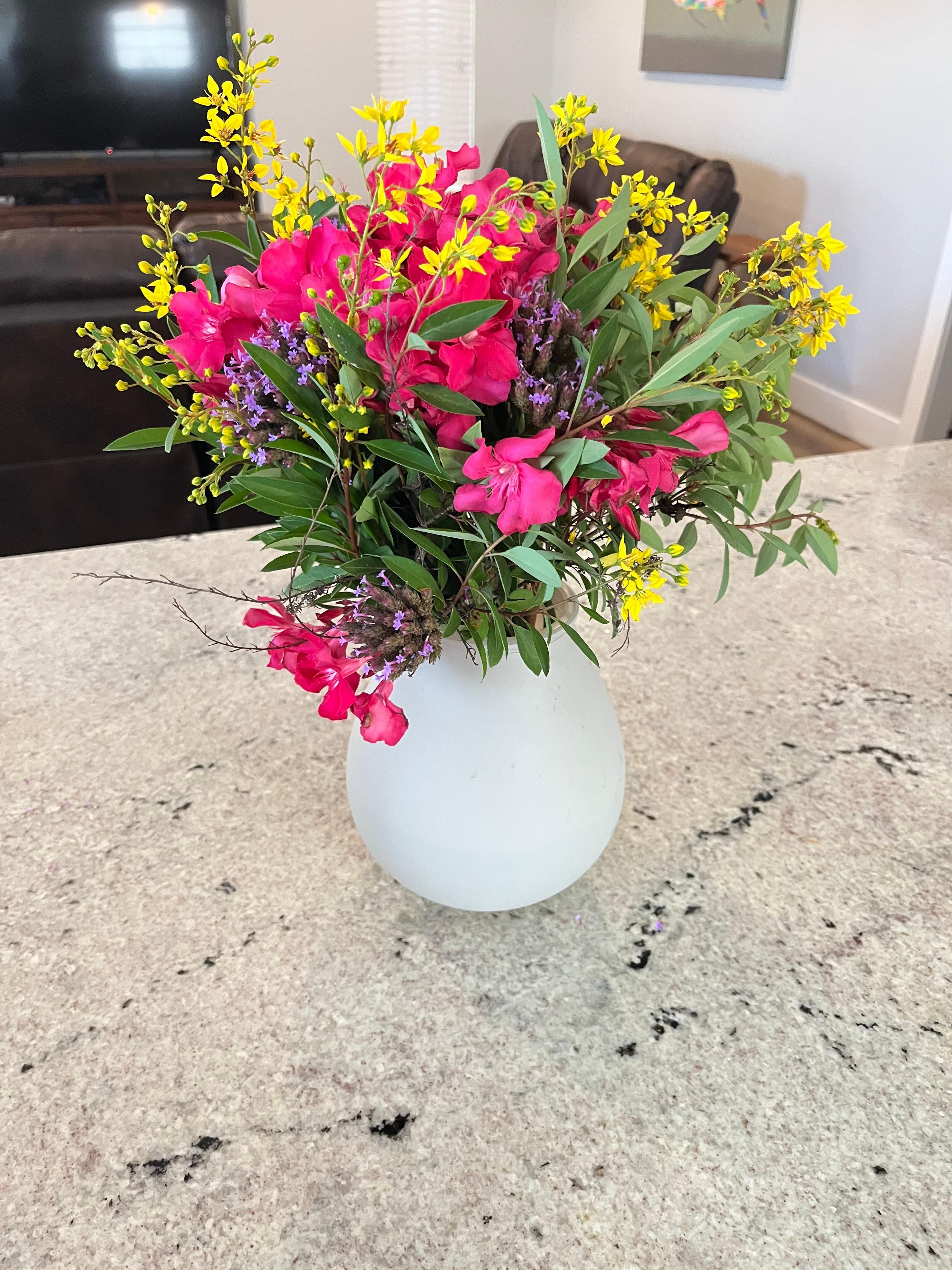Wildflowers picked across the road