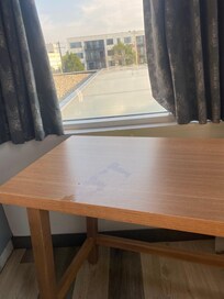 Table top still wet and sticky for last user