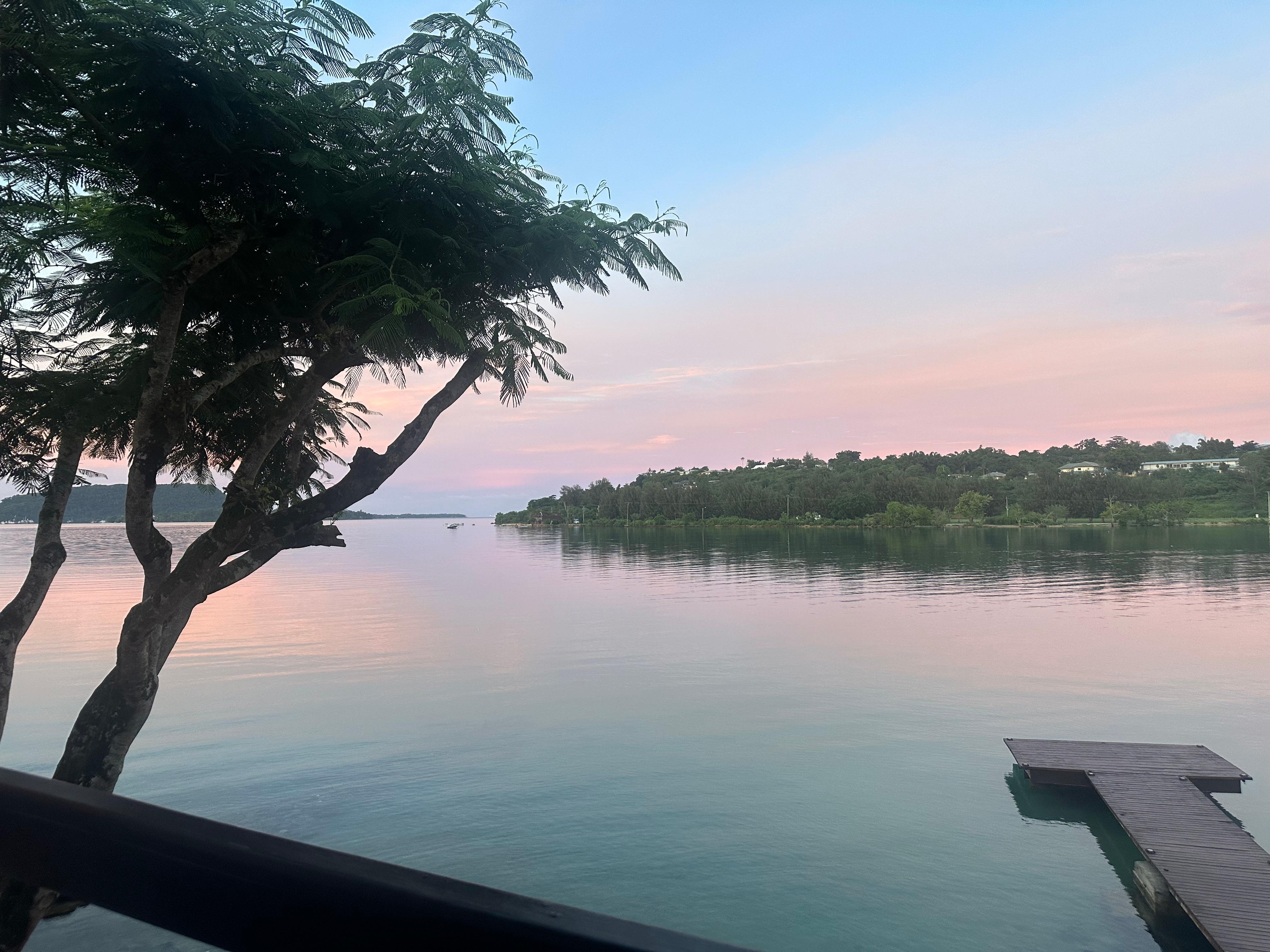 The view from our deck at sunset. 