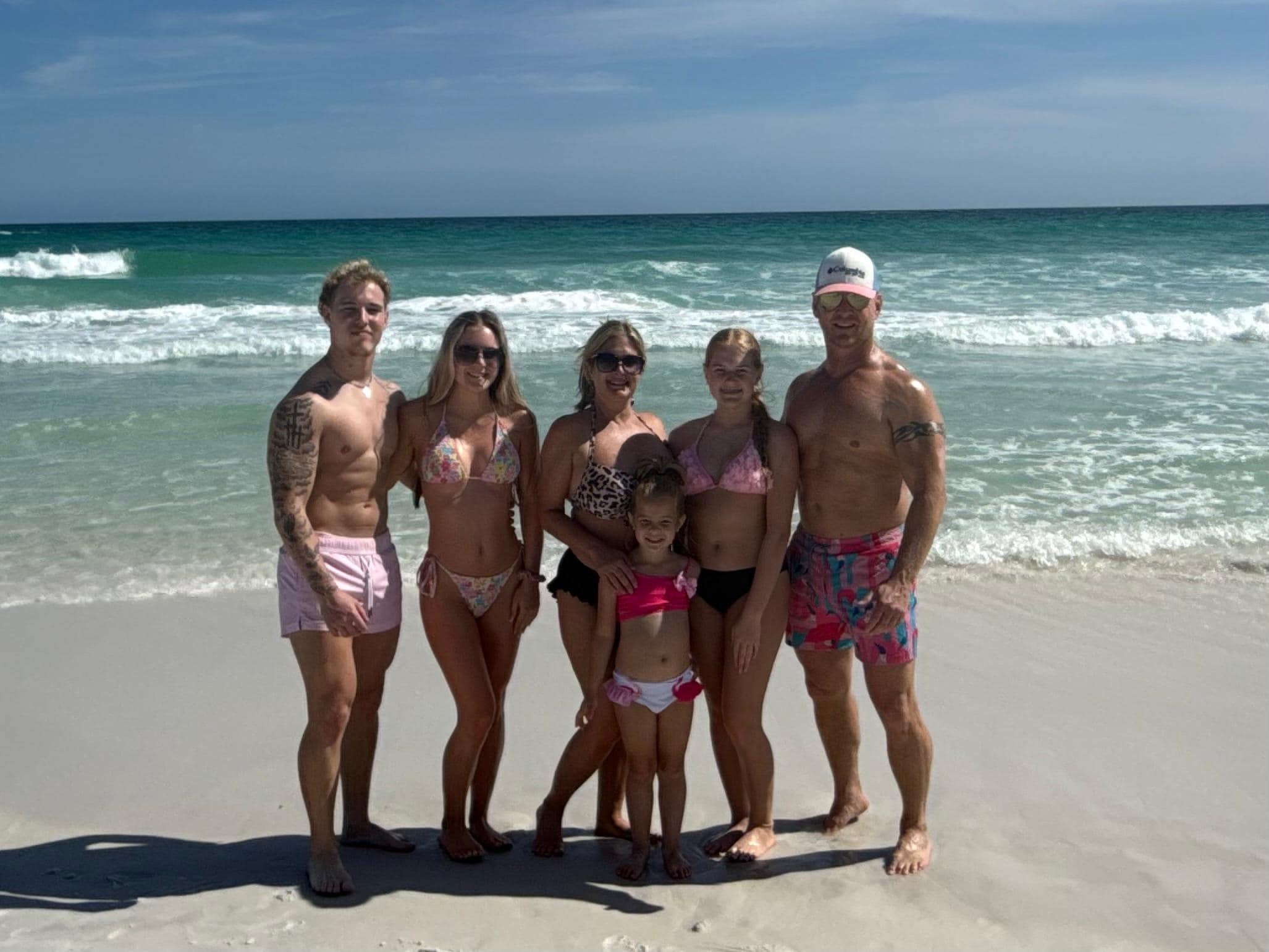 On the beach in front of condo