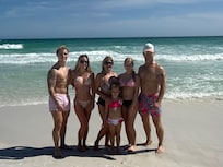 On the beach in front of condo