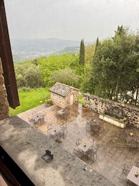 View of outdoor dining area