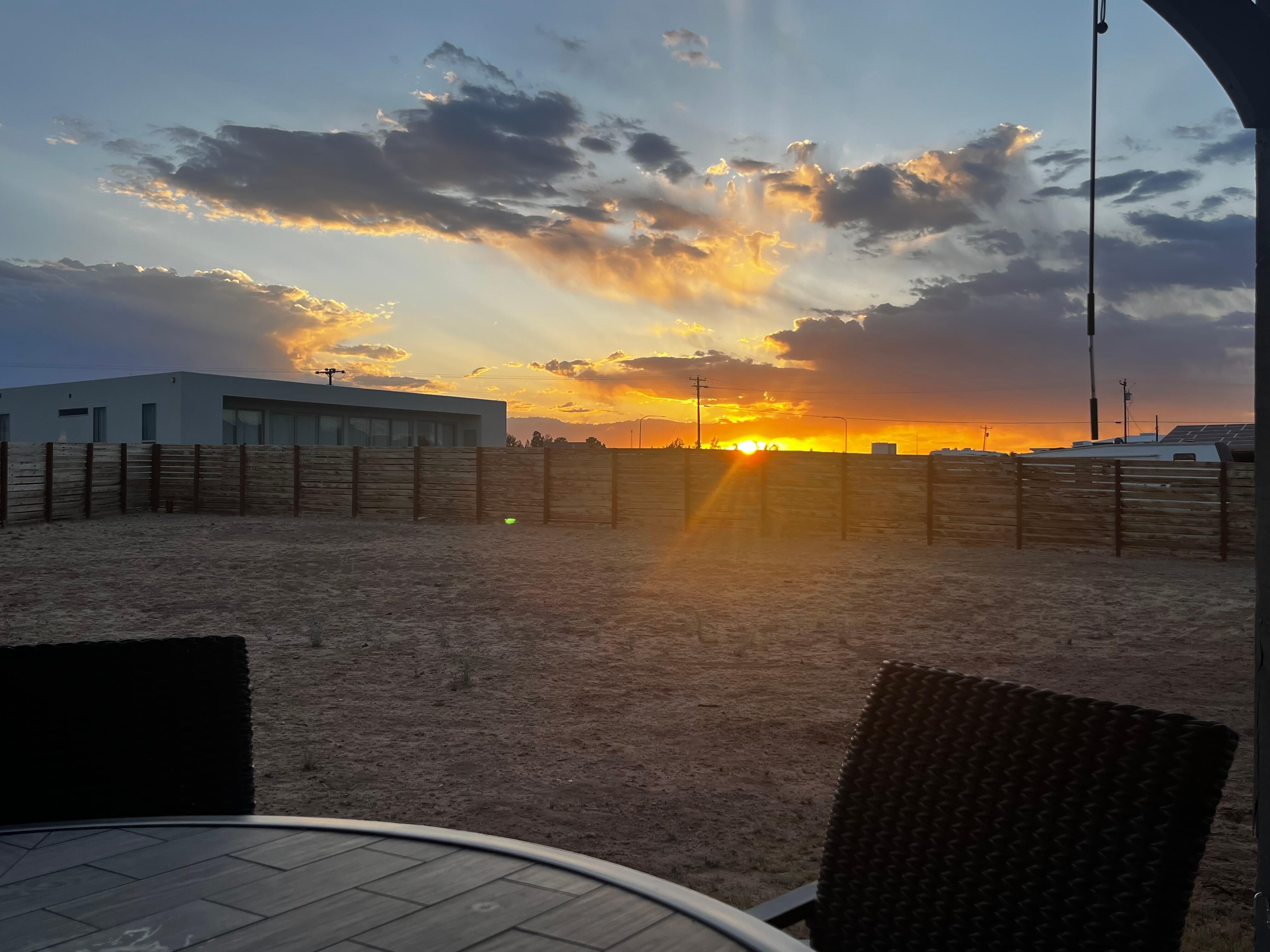 Beautiful golden sunset from the backyard 