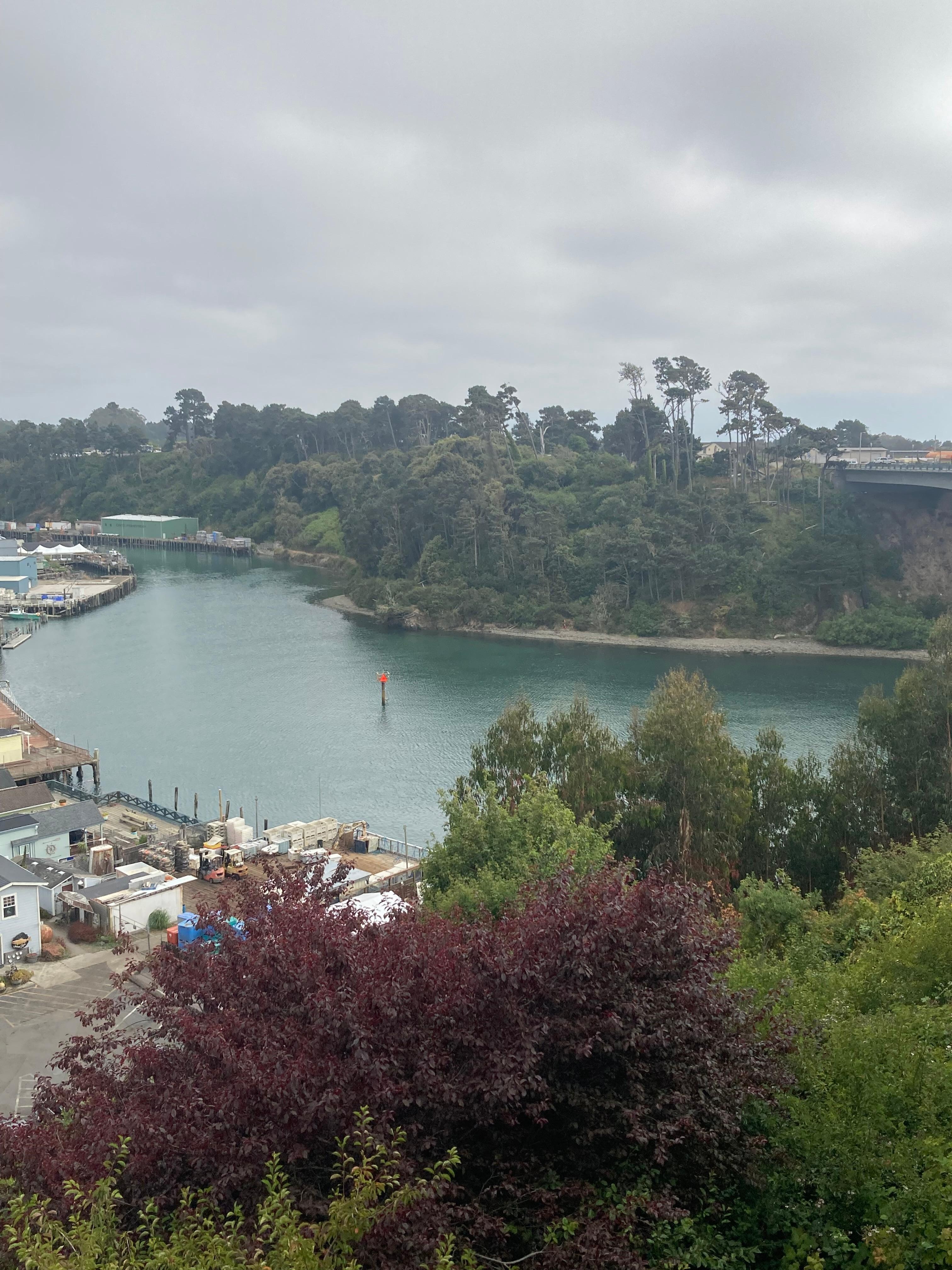 View of Noyo Harbor from our room (2nd floor)