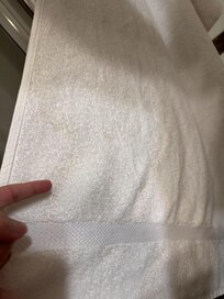 Bath towel is dirty