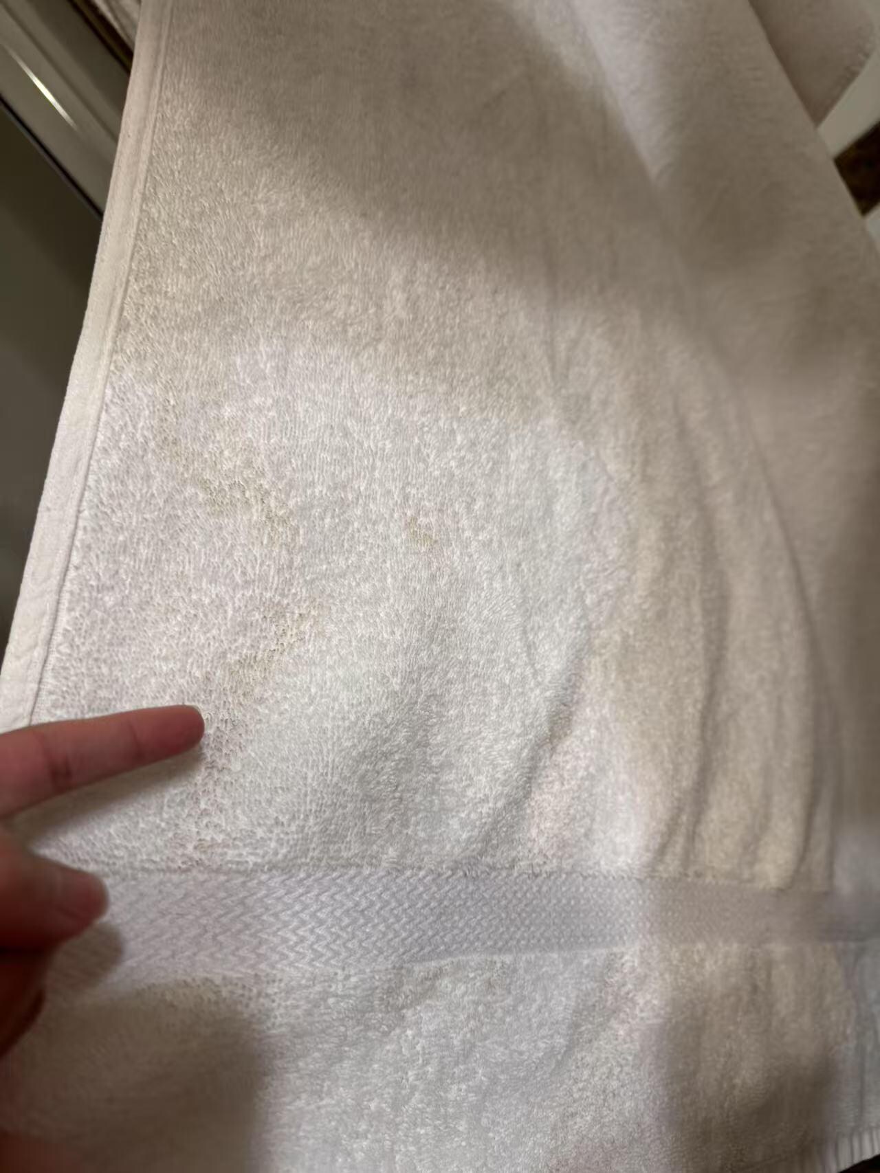 Bath towel is dirty 