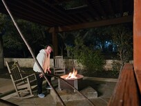 Quaint & just nice. Pleased to have the ambiance of a real wood fire pit.