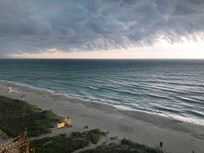 Storm coming in viewed from the balcony.