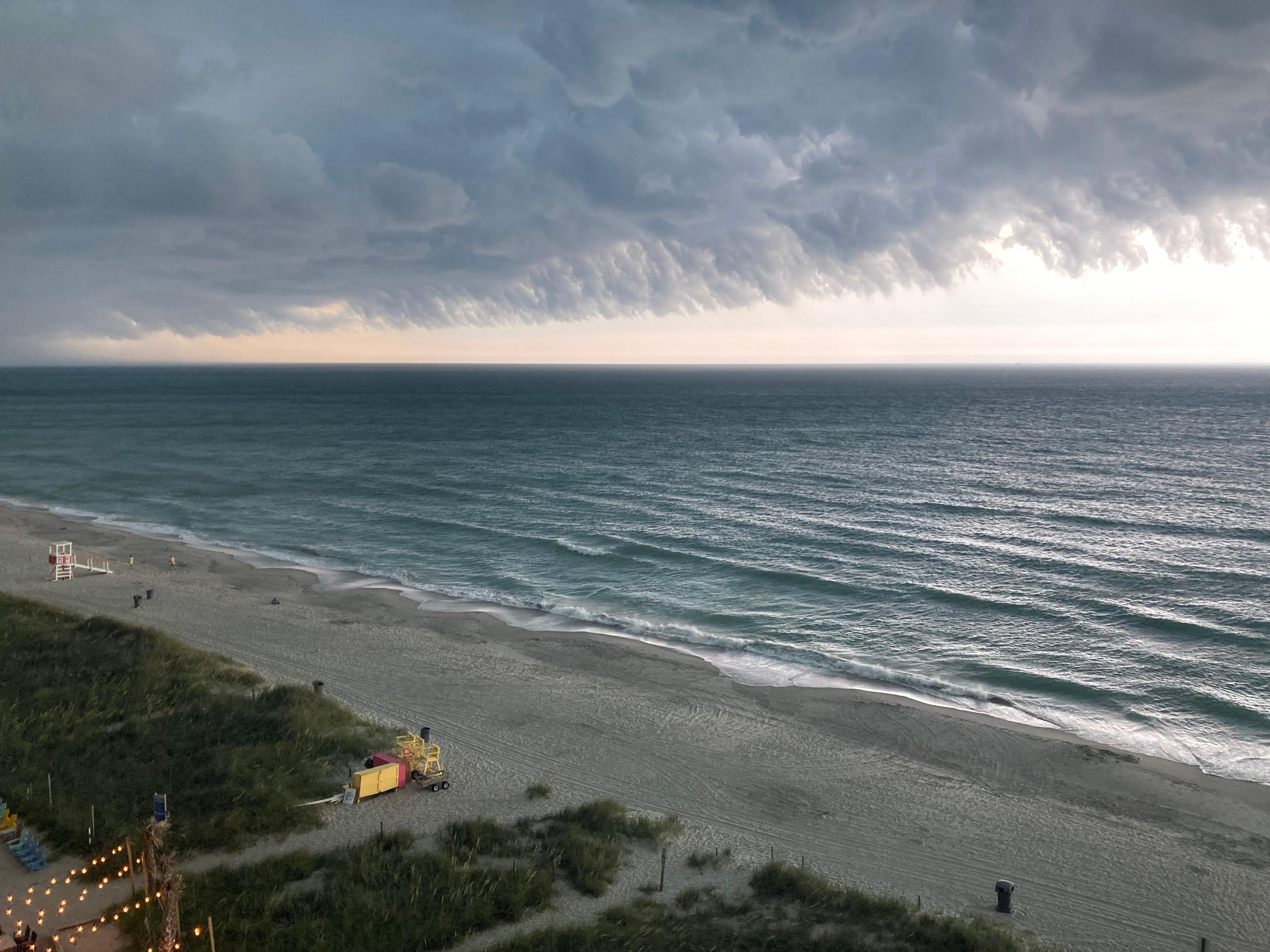 Storm coming in viewed from the balcony.