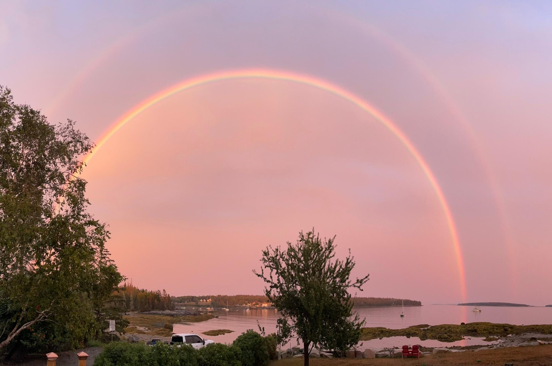 Front yard view after the only rainy day of our visit.