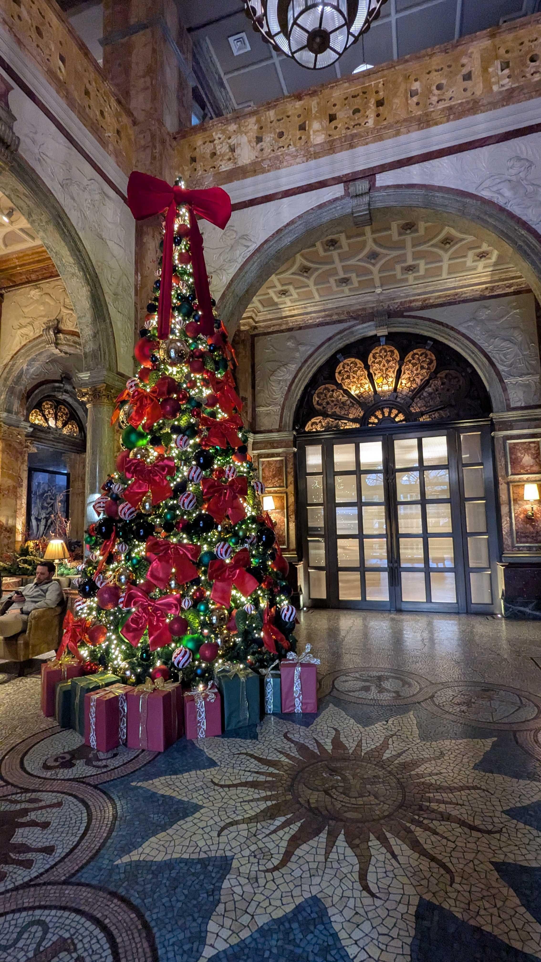 Christmas exploded all over the lobby and every common area. It was magical.