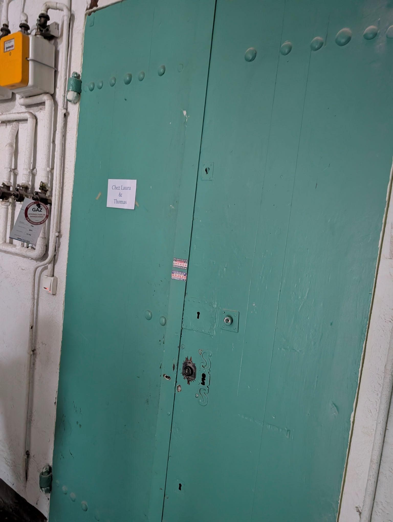 The outer door to the apartment