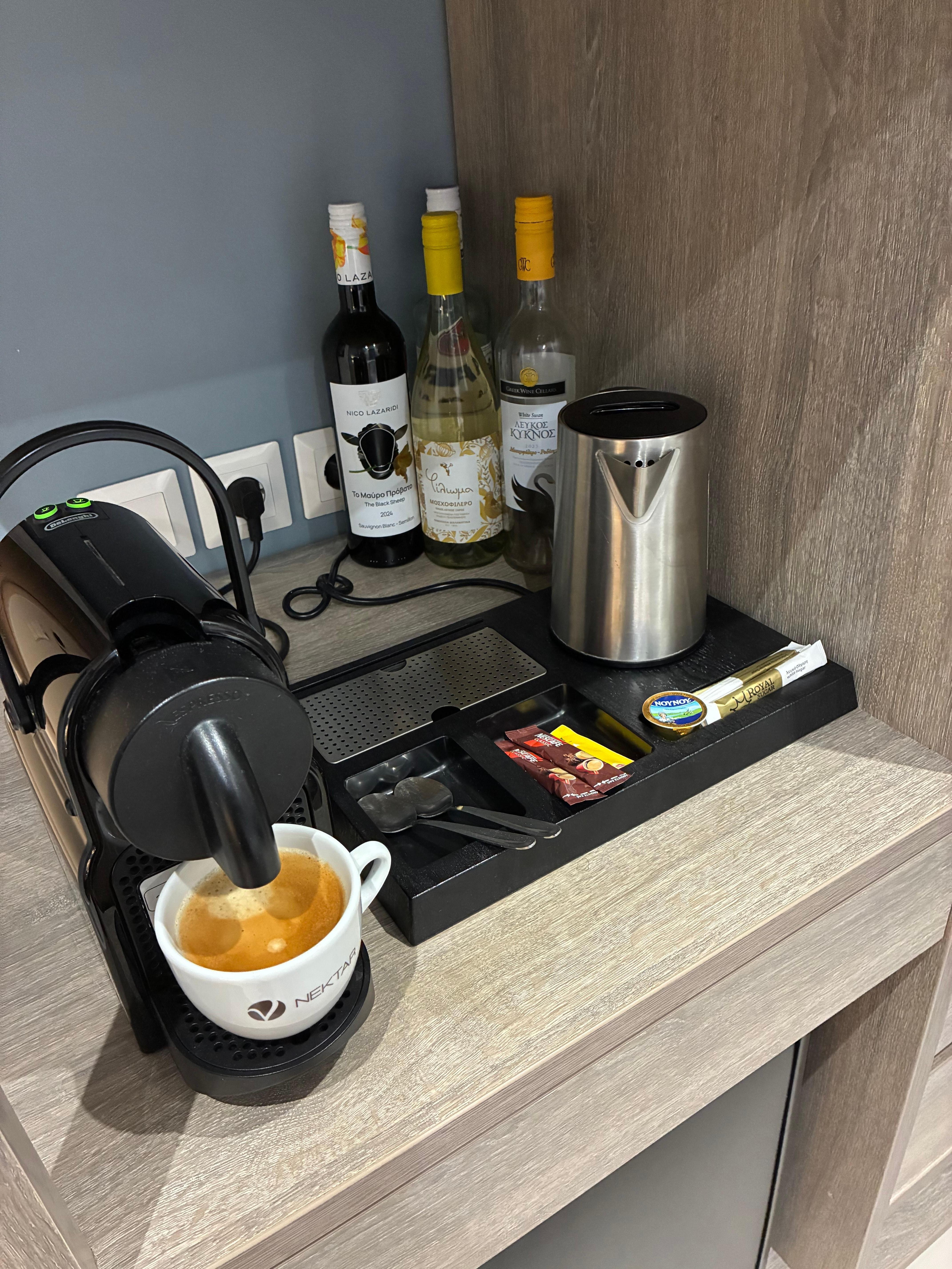 Our in room coffee station. ‘Impresso’ Nespresso!! 