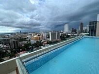 Pool isn’t heated but still felt nice.