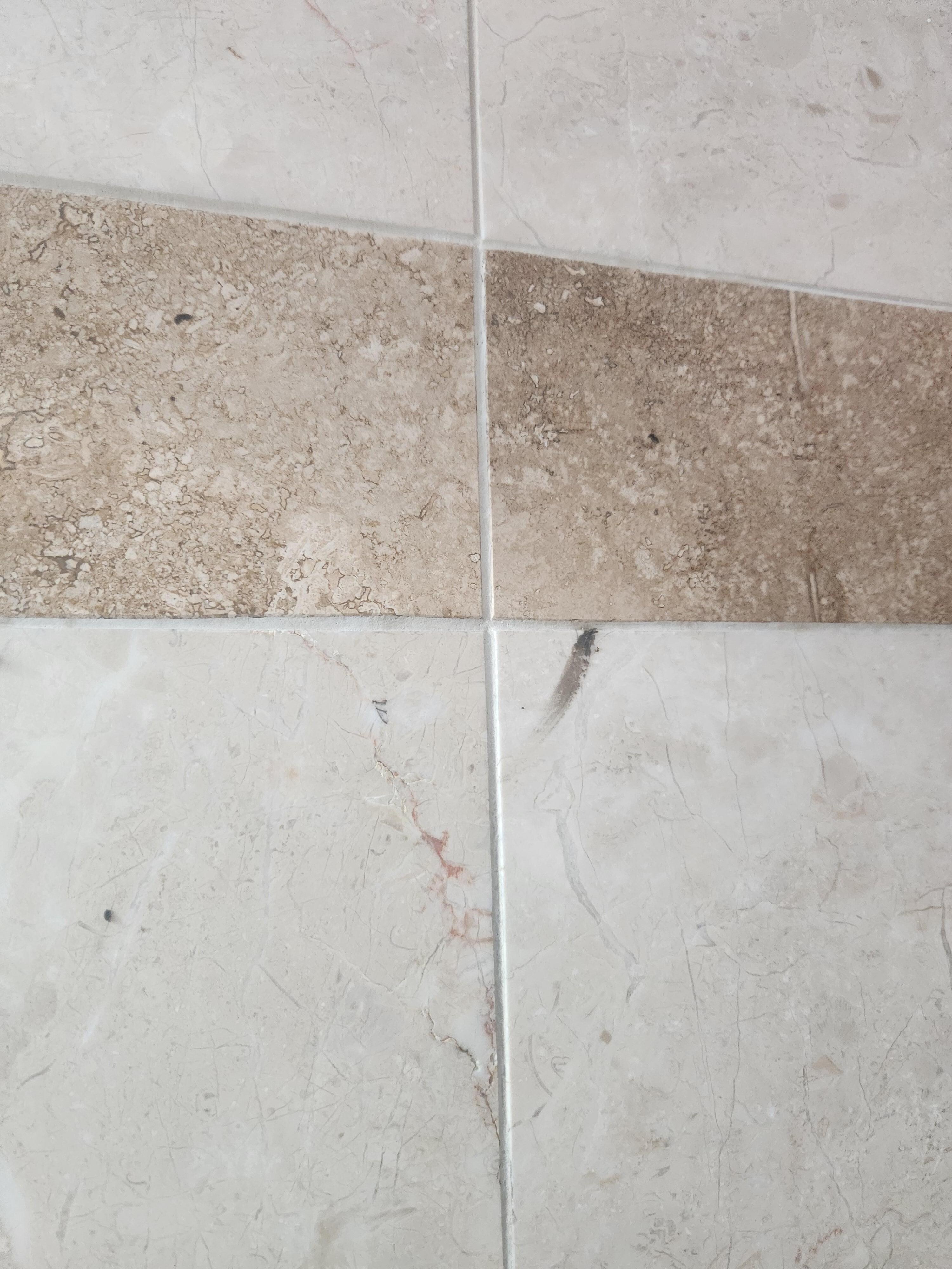 Black smudges all over in shower