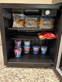 Refrigerator with waffles and bagel bites