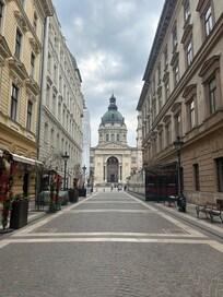 View from the street level in front of the apartment.