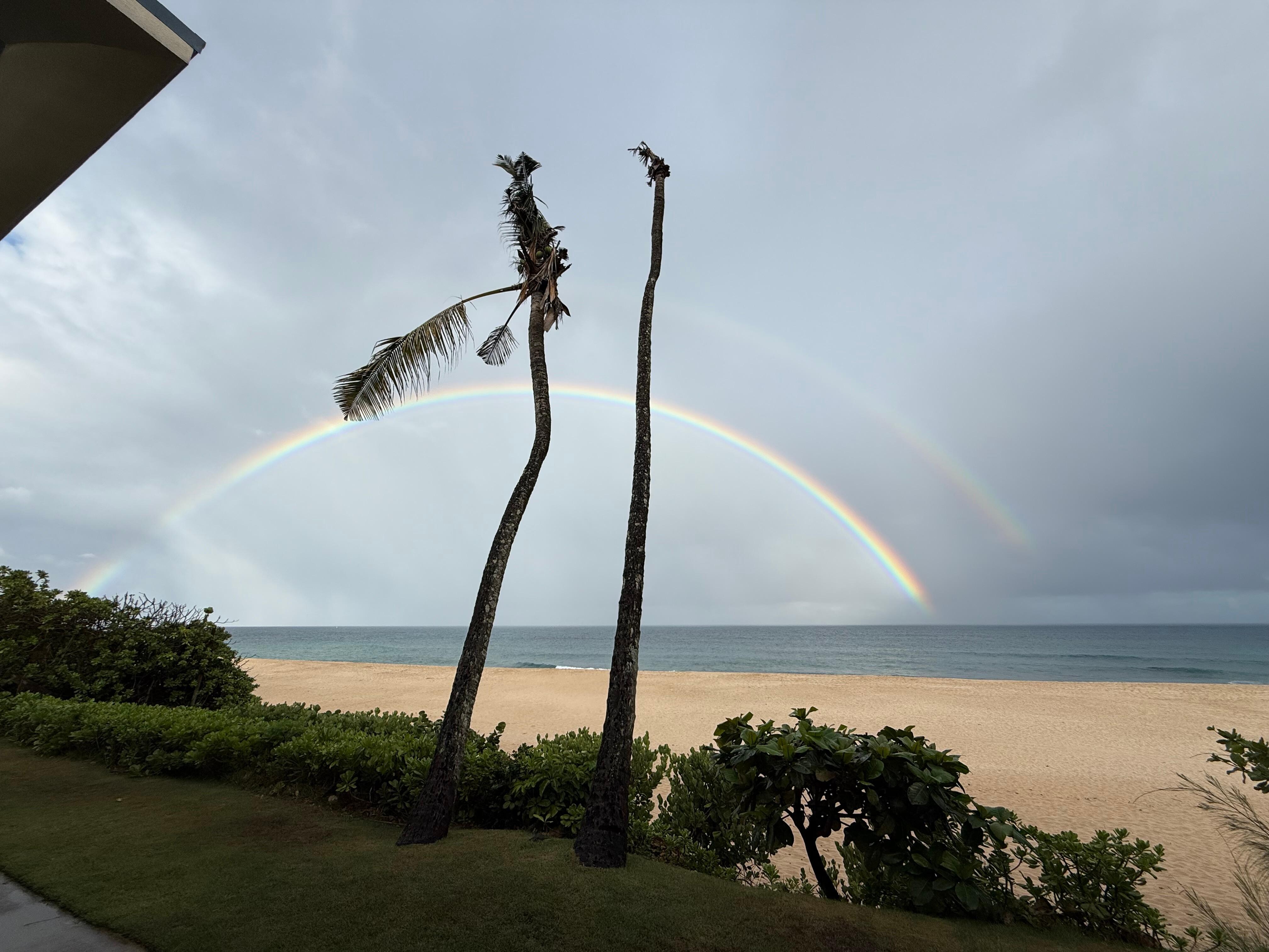 Double rainbow from the house.