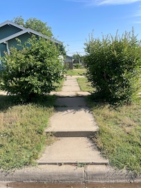 Front walkway hard to use with overgrown shrubs