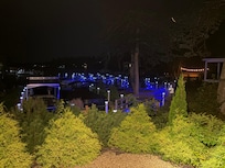 View from the cottage at night