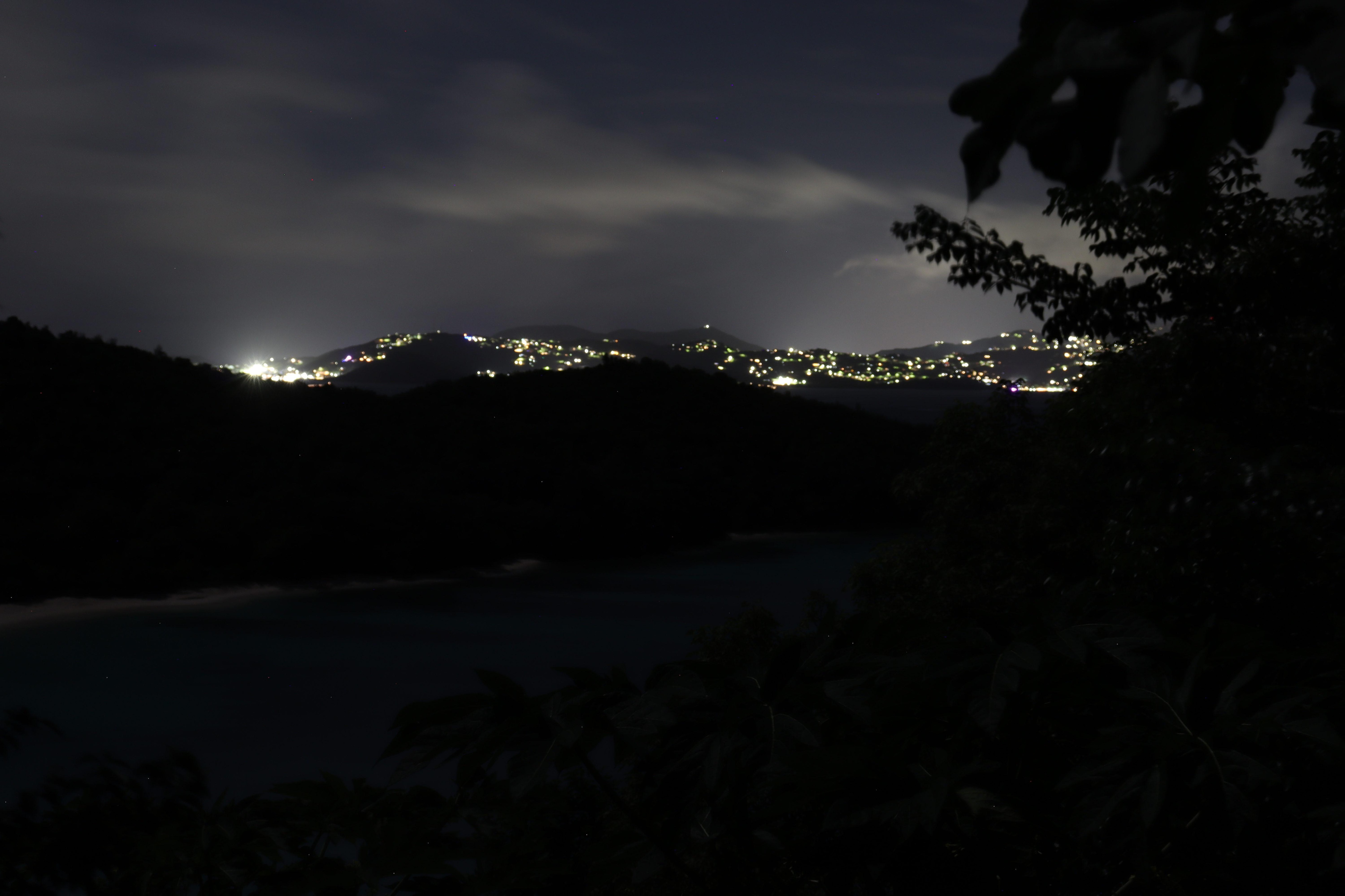 Night time view from the pool