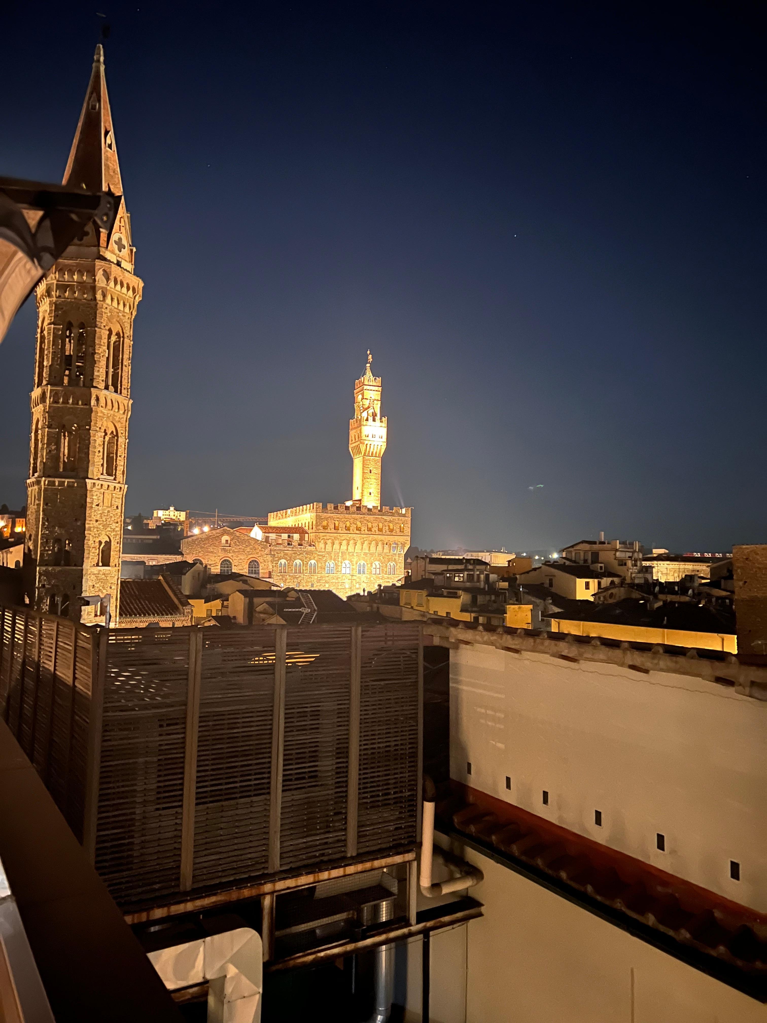 View of Palazzo Vecchio from the rooftop bar