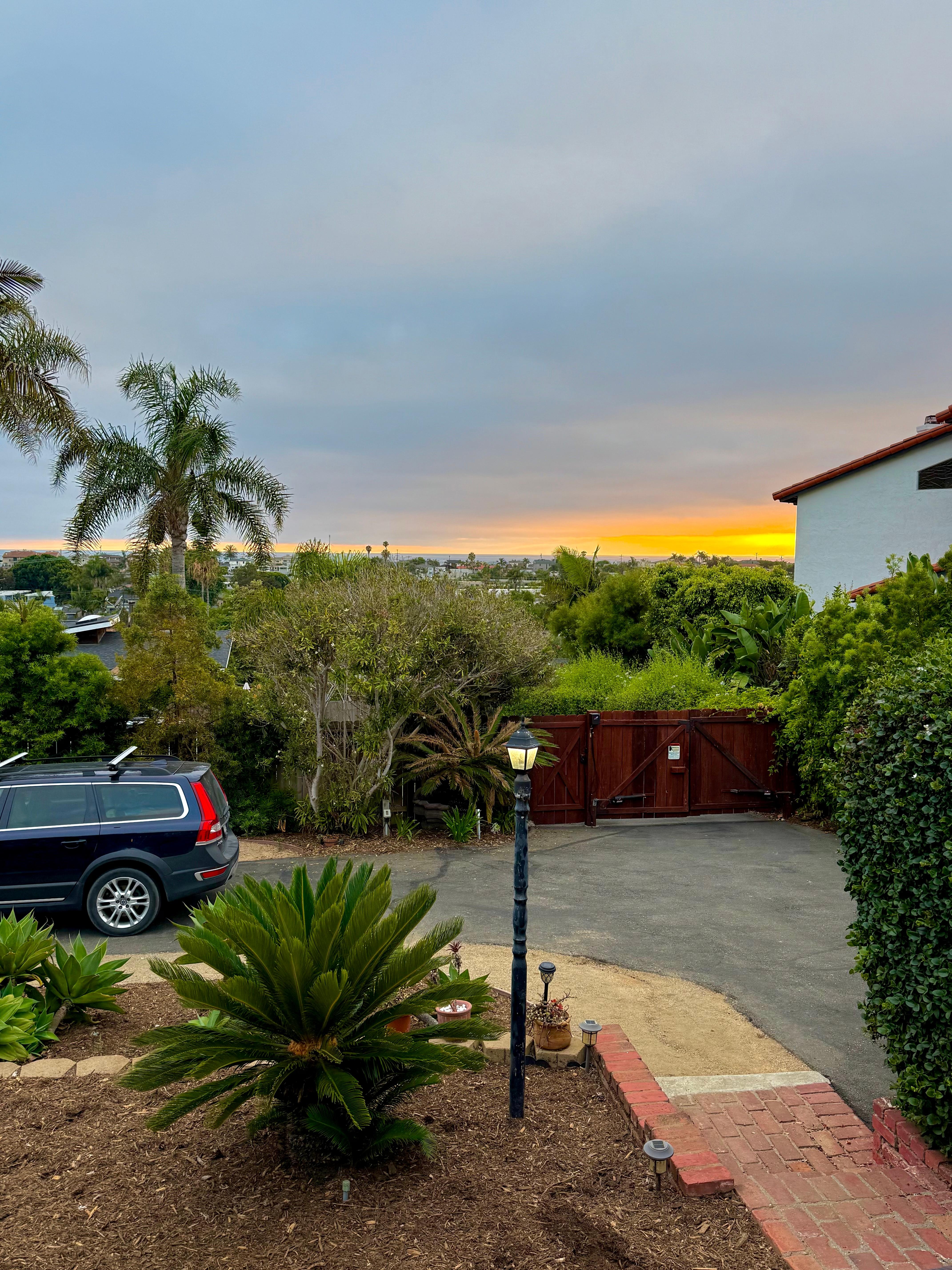 Ocean sunset views from front of the house