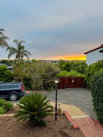 Ocean sunset views from front of the house