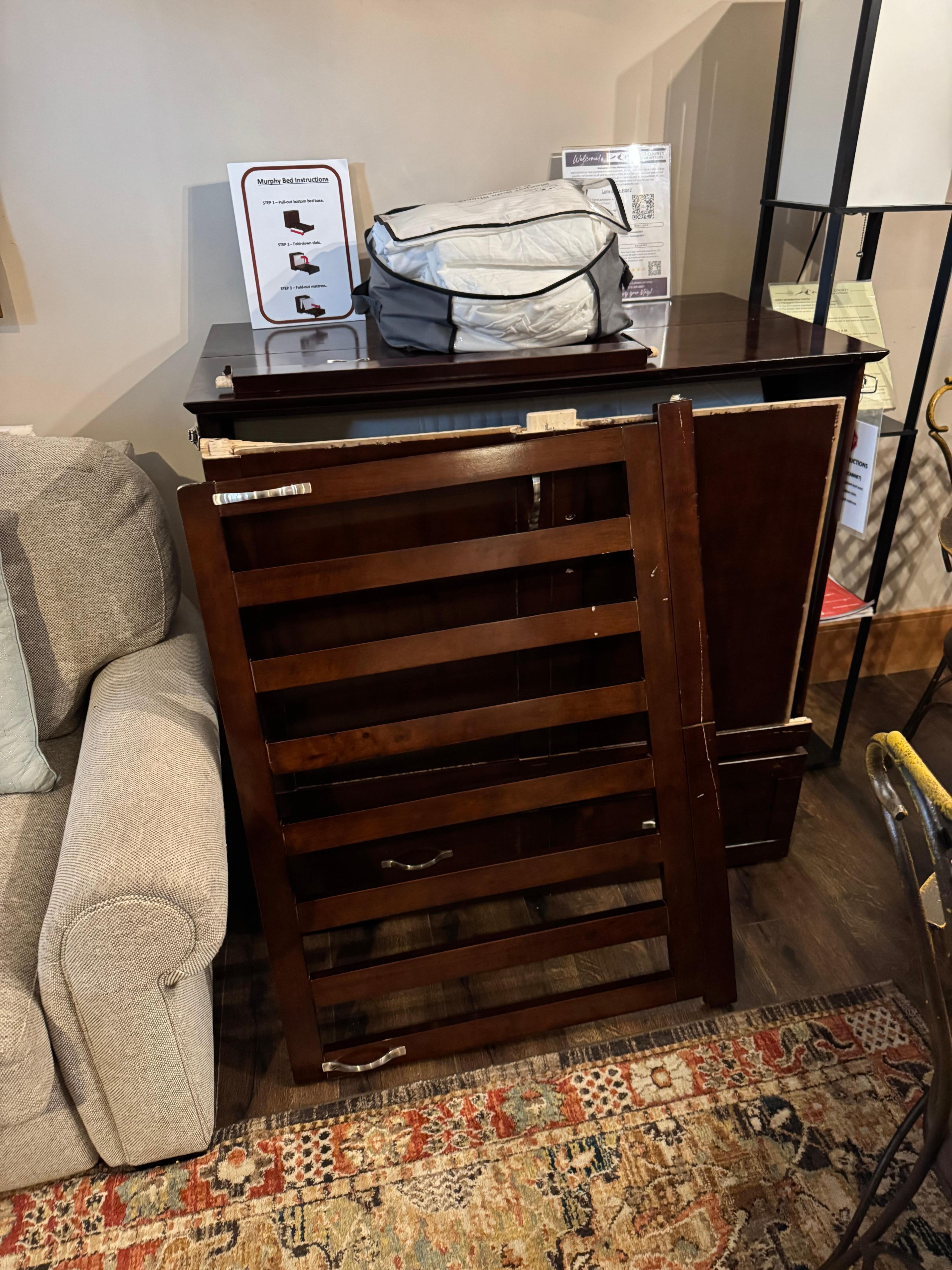 Murphy bed one, in pieces.