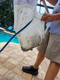 After 2nd pool service. First guy just swirled around the dirt. This was the following day