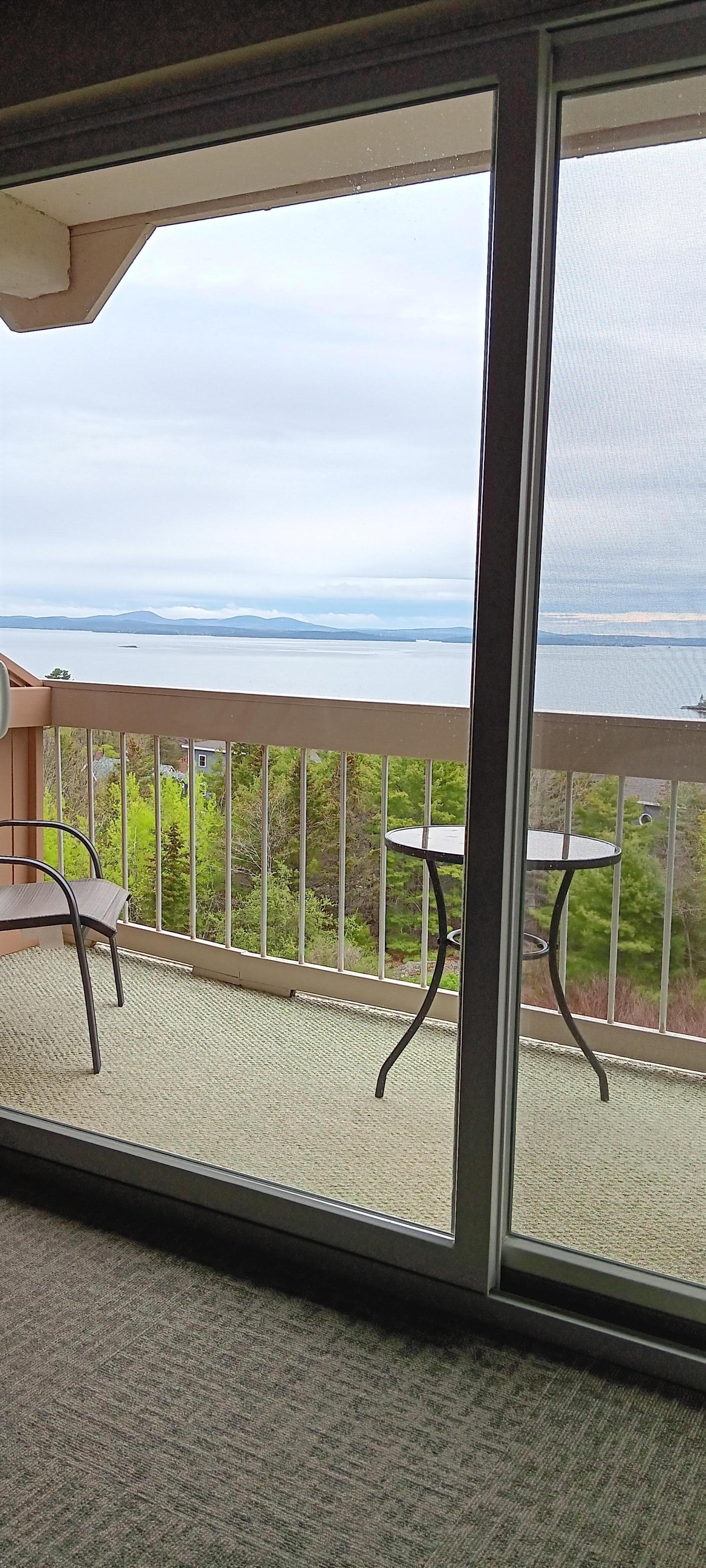Photo of balcony and the view.