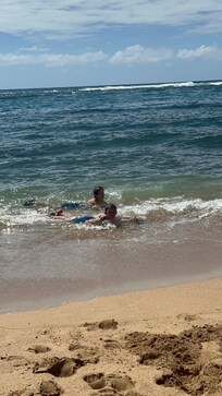 Kids enjoying the ocean ways