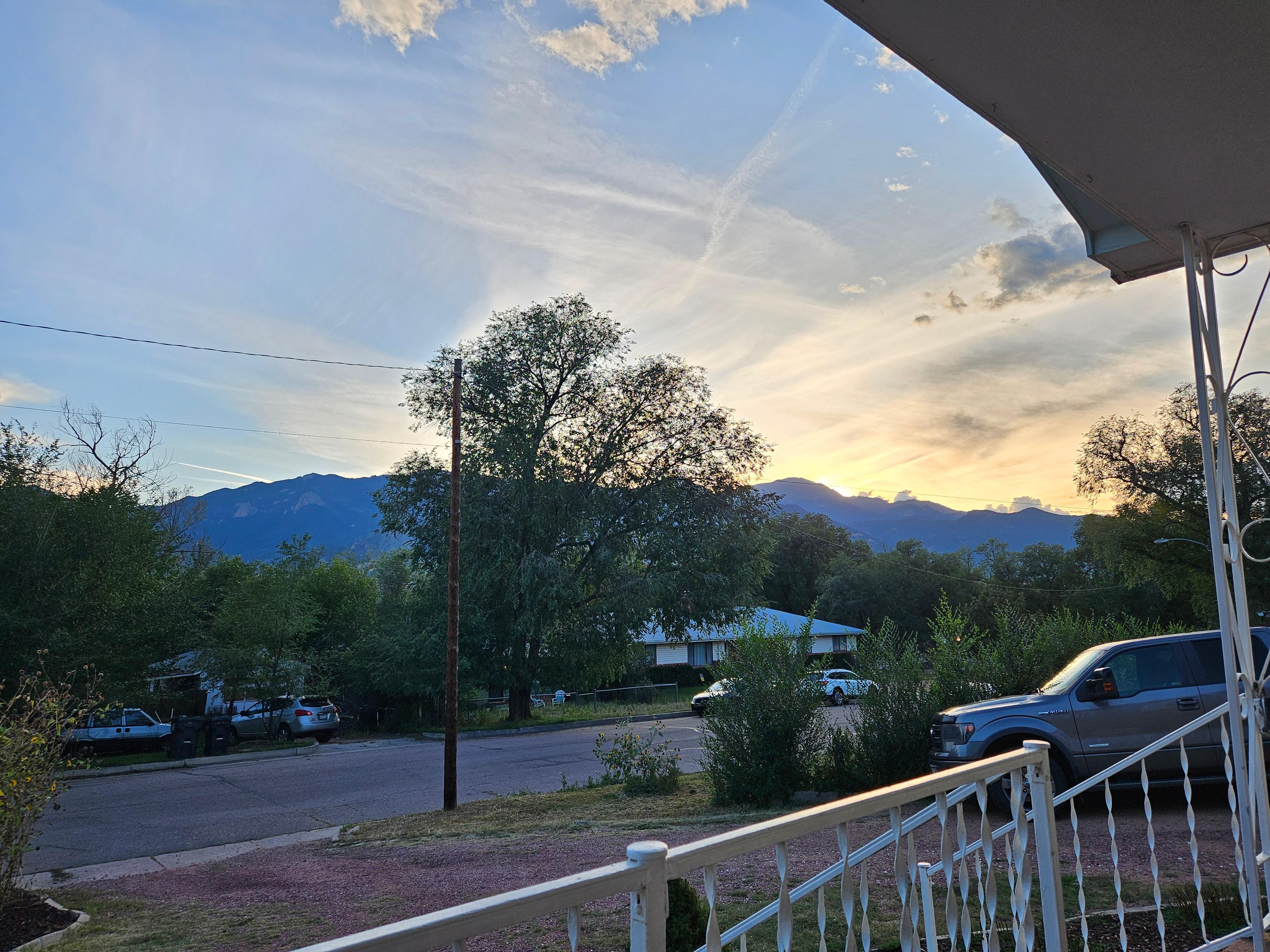 View of the mountains from the front porch