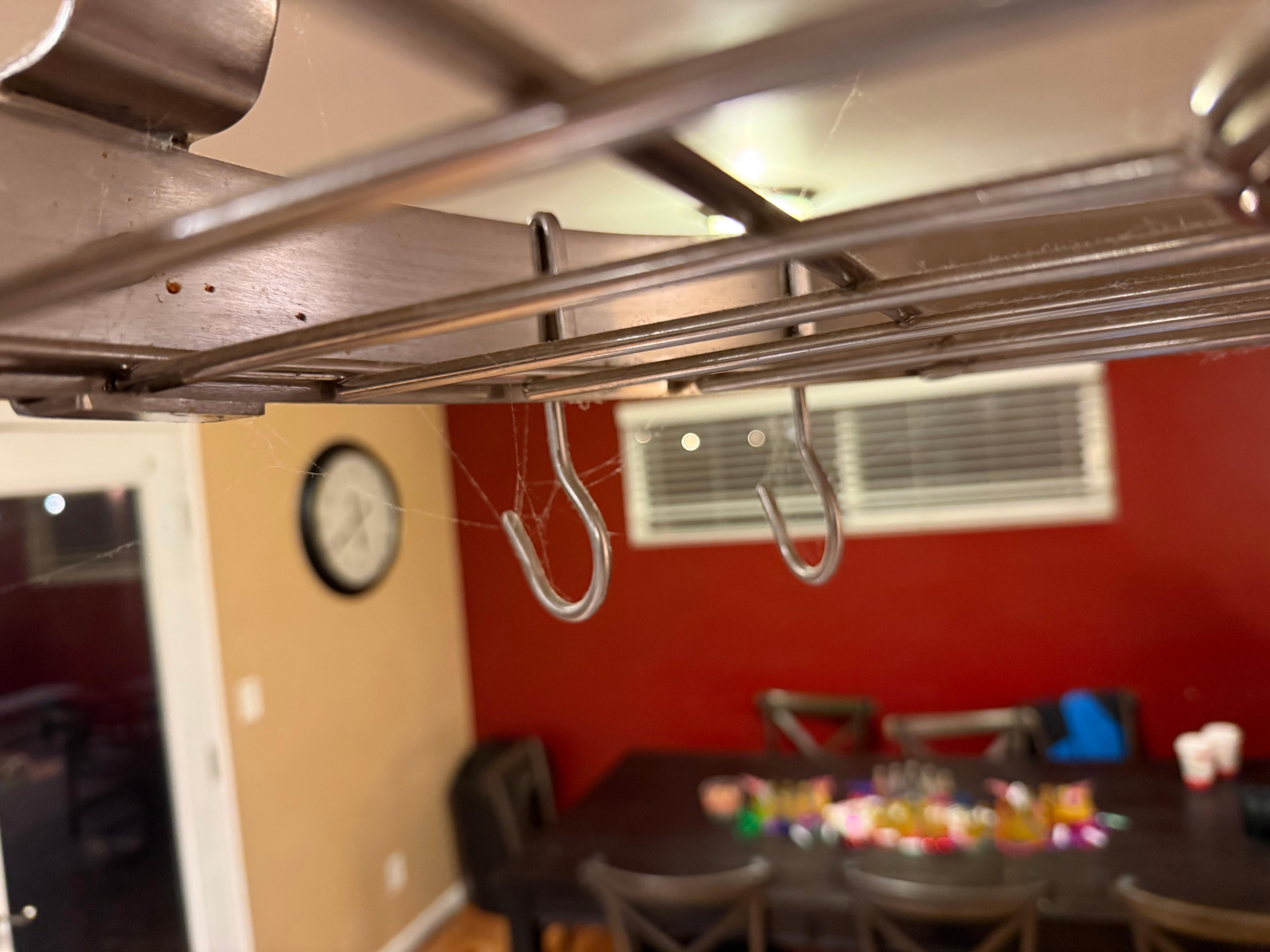 Cobwebs over kitchen island