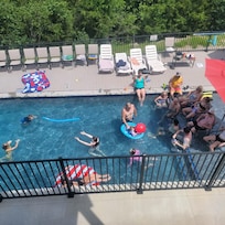 Pool time! Great for little ones with a shallow section that even has umbrella coverage if you like!