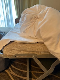 The pull out couch. Ok for a small child but not ideal for a grown up