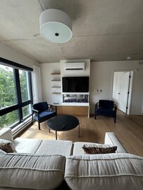 gas fireplace in room
