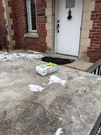 Trash outside upon arrival