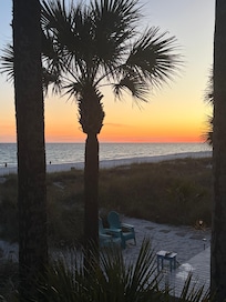 View of sunset from our back porch