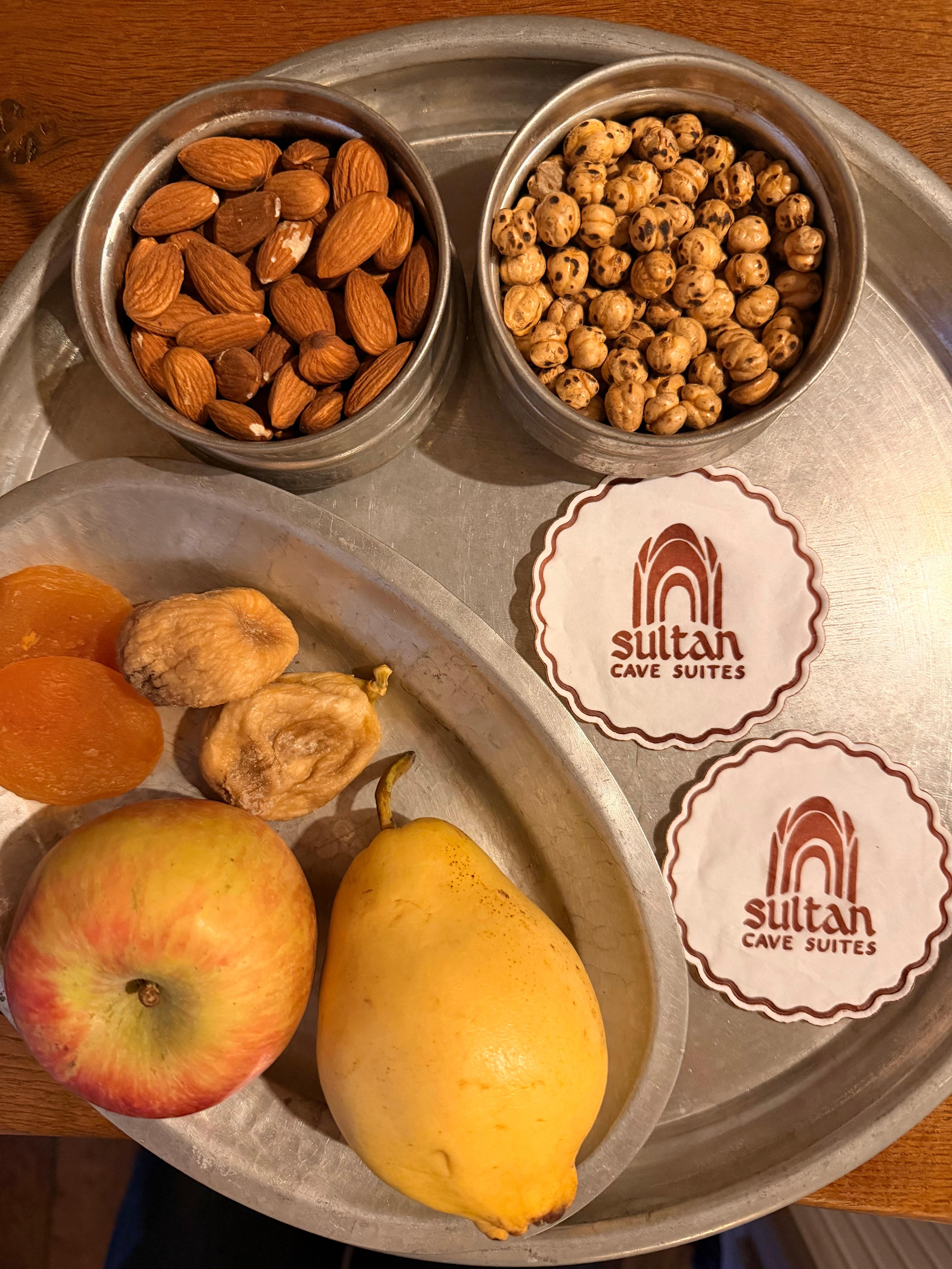 Welcoming platter in the room 