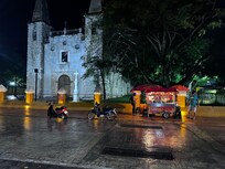 The square and church opposite the hotel