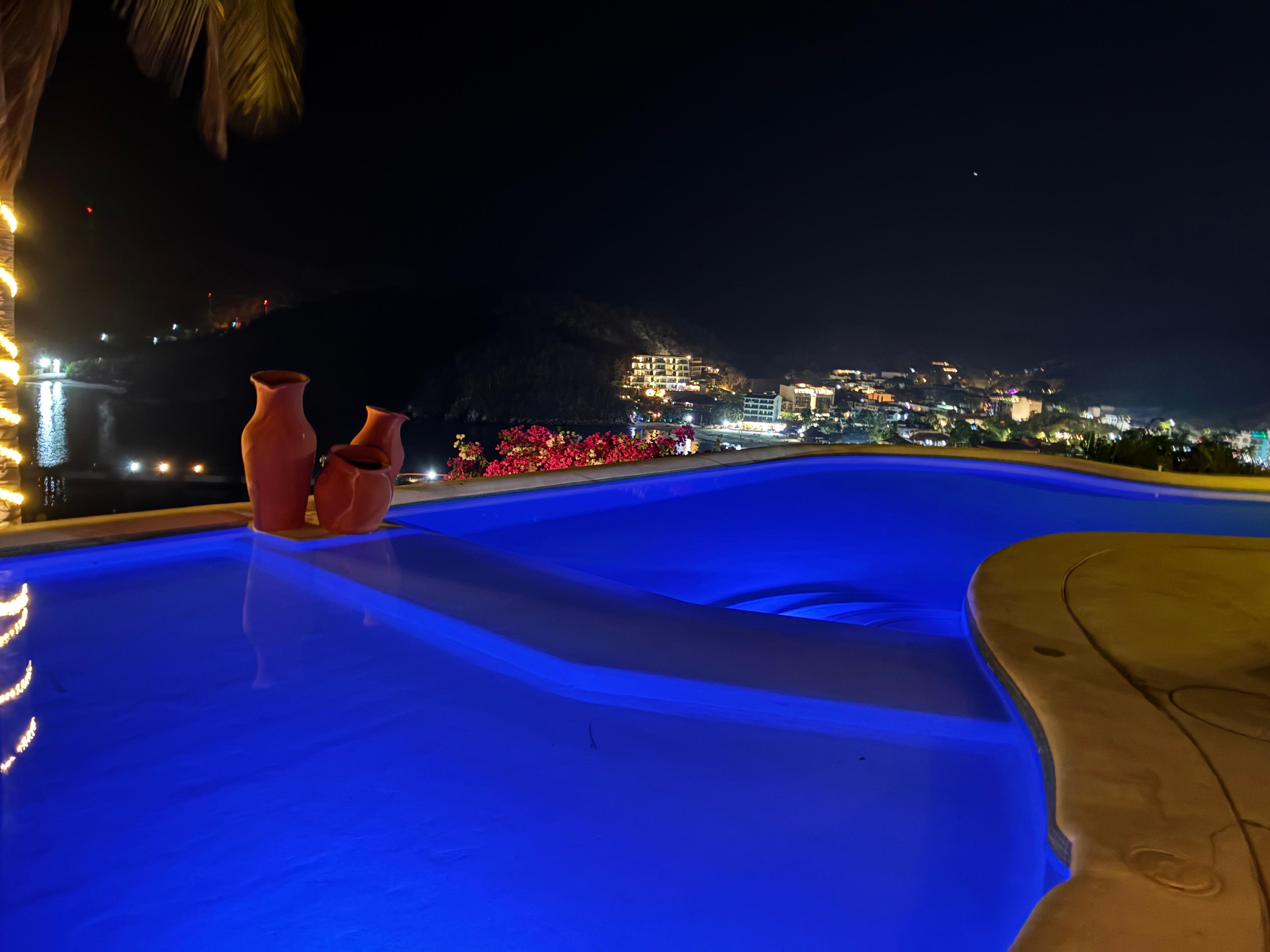 Pool at night.
