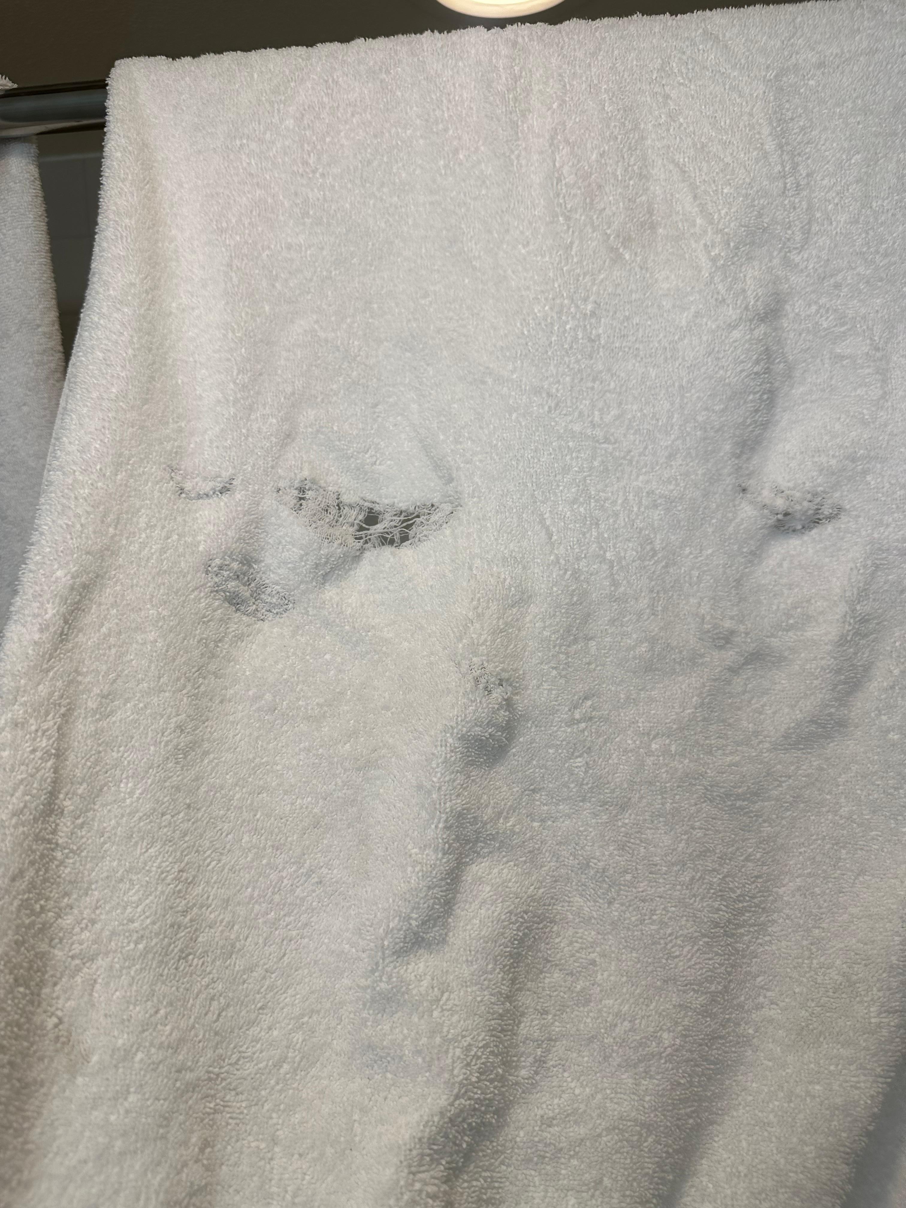 The housekeeping left us shredded old, torn towels upon cleaning