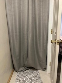 One example of curtains used as room divider