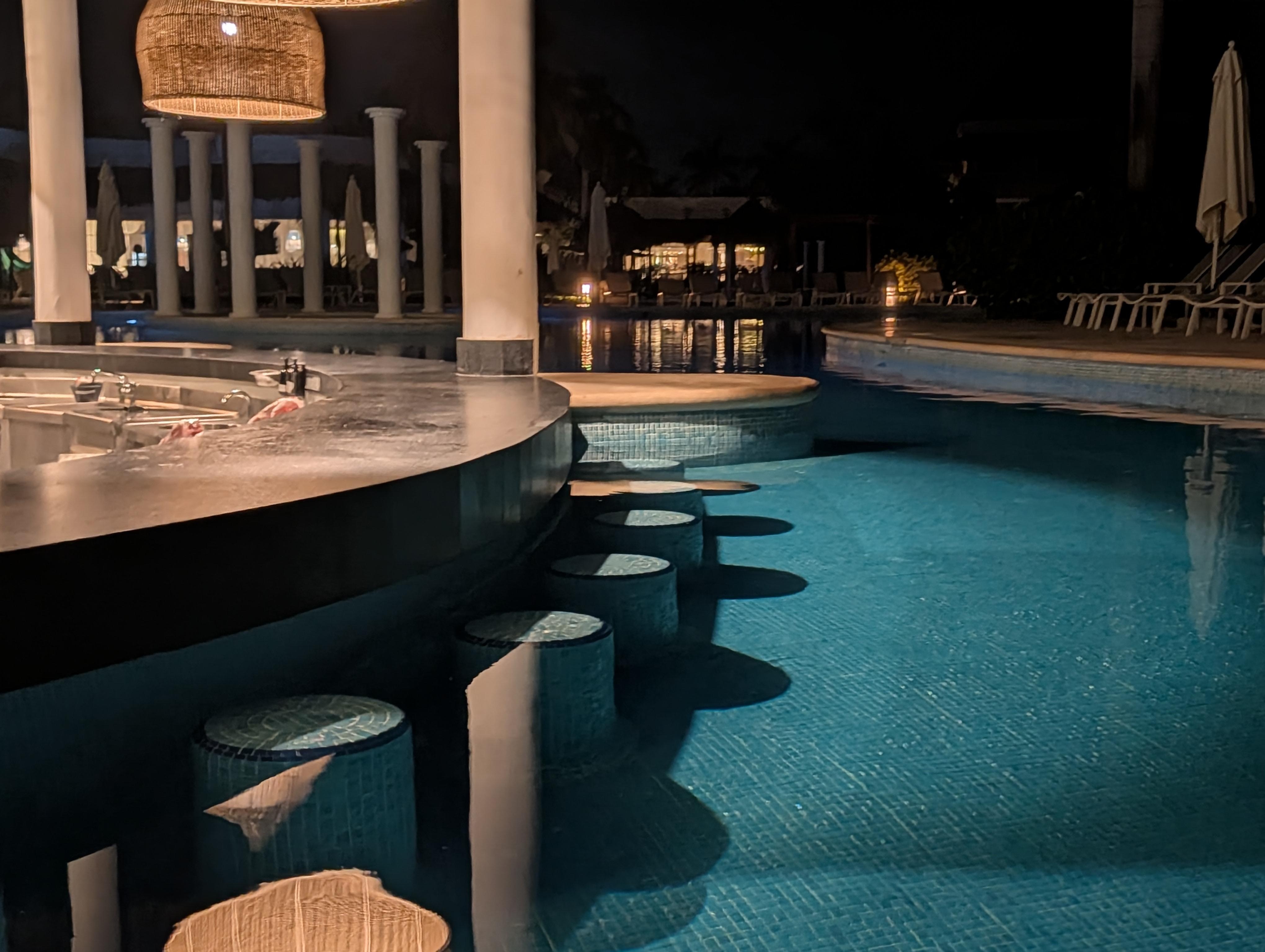 Pool bar at night 