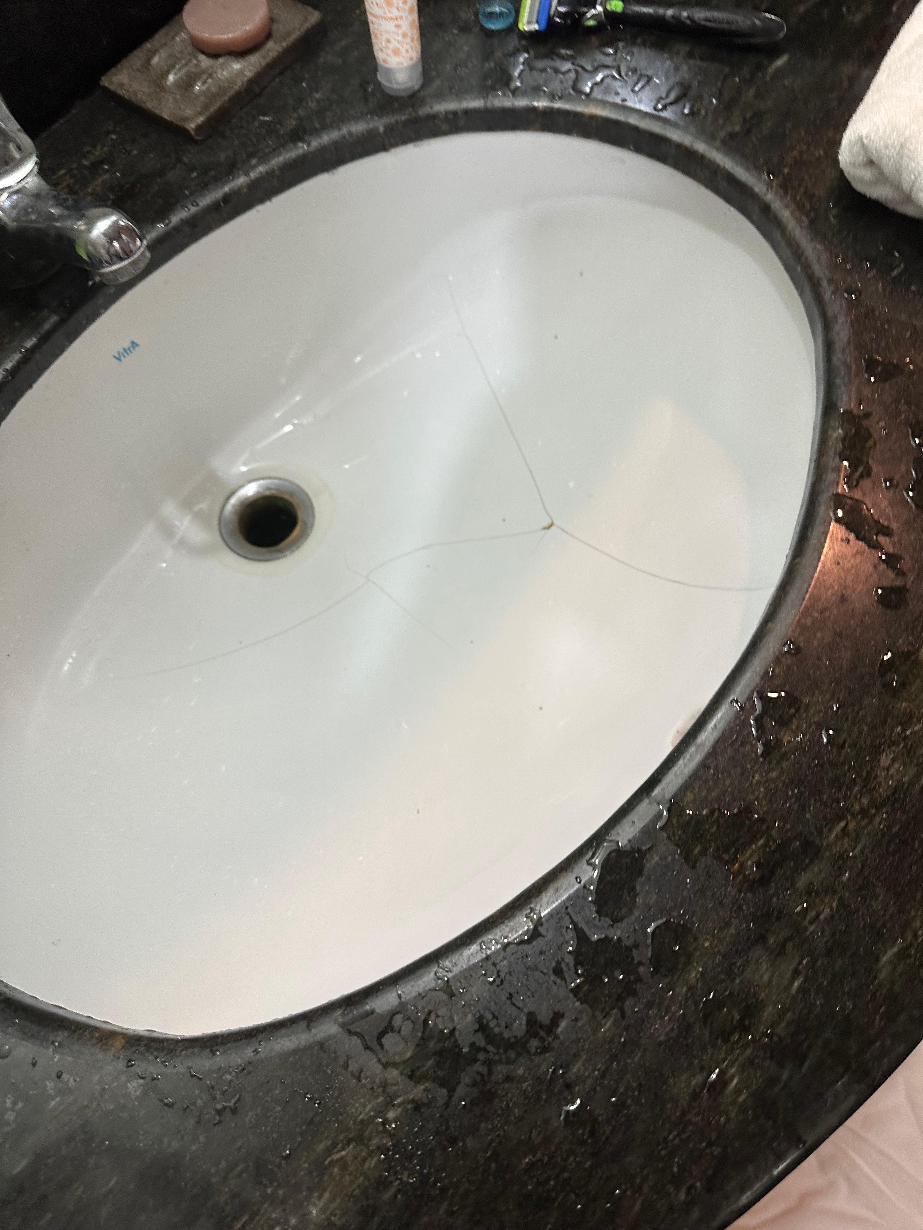 Broken washbasin