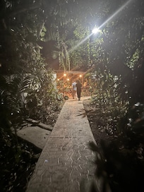 Walking to dinner at the lodge