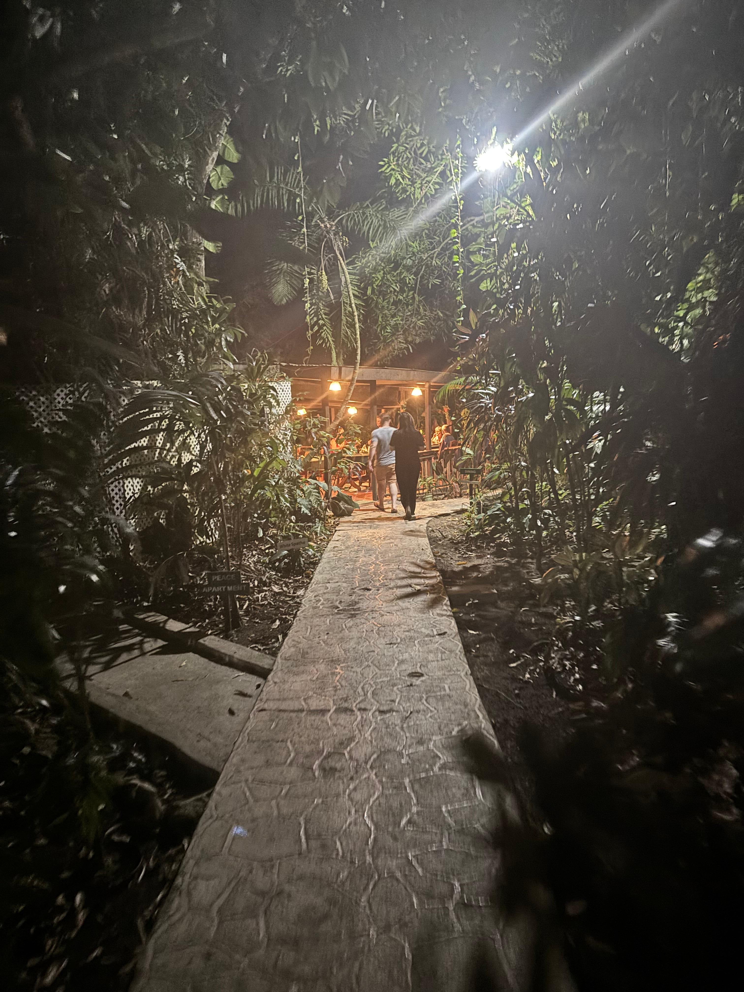 Walking to dinner at the lodge