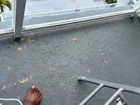Paint peeling off from the balcony floor
