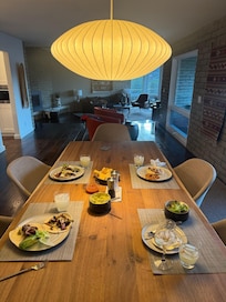 Nice large table for meals and conversation